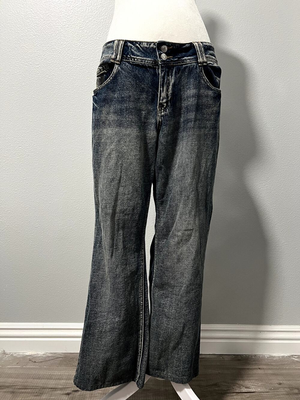 Forever 21 Low-Rise Bootcut Wash-Out Jeans